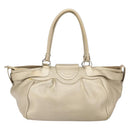 Salvatore Ferragamo Gancini Hand Bag Leather Gold Auth 165661-3