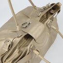 Salvatore Ferragamo Gancini Hand Bag Leather Gold Auth 165661-6