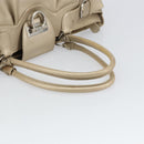 Salvatore Ferragamo Gancini Hand Bag Leather Gold Auth 165661-7
