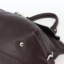 Salvatore Ferragamo Gancini Sofia Bag Leather 2way Dark Brown Silver Auth 165662-10