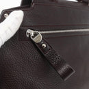 Salvatore Ferragamo Gancini Sofia Bag Leather 2way Dark Brown Silver Auth 165662-14