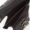 Salvatore Ferragamo Gancini Sofia Bag Leather 2way Dark Brown Silver Auth 165662-16