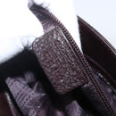 Salvatore Ferragamo Gancini Sofia Bag Leather 2way Dark Brown Silver Auth 165662-24