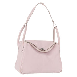 HERMES Lindy 30 Hand Bag Sikkim Pink Silver Auth 165664