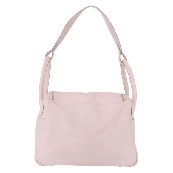 HERMES Lindy 30 Hand Bag Sikkim Pink Silver Auth 165664
