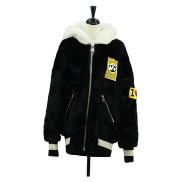 DOLCE&GABBANA Panda Hooded Jacket Black White Auth 165667SM