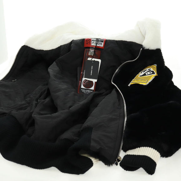 DOLCE&GABBANA Panda Hooded Jacket Black White Auth 165667SM