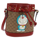 GUCCI × Doraemon Micro GG Supreme Shoulder Bag PVC Beige 647801 Auth 165675SM-1