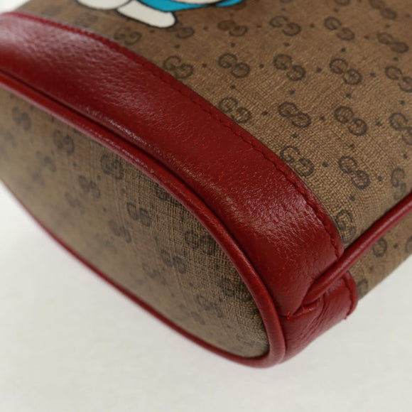 GUCCI × Doraemon Micro GG Supreme Shoulder Bag PVC Beige 647801 Auth 165675SM