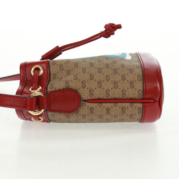 GUCCI × Doraemon Micro GG Supreme Shoulder Bag PVC Beige 647801 Auth 165675SM