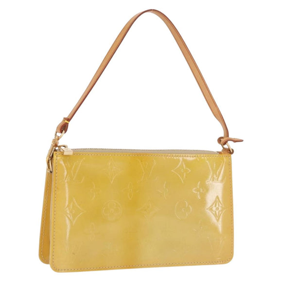 LOUIS VUITTON Monogram Vernis Lexington Accessory Pouch Beige M91010 Auth 165721