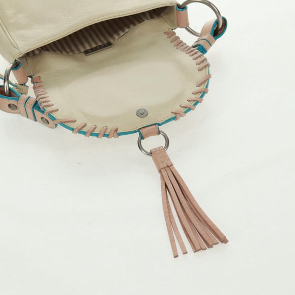 LOEWE Hand Bag Leather Ivory Auth 165728V