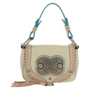 LOEWE Hand Bag Leather Ivory Auth 165728V-13