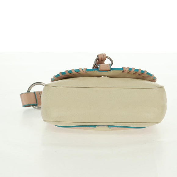LOEWE Hand Bag Leather Ivory Auth 165728V