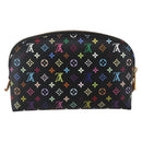 LOUIS VUITTON Multicolor Pochette Cosmetic Pouch Black M47355 LV Auth 165735V-2