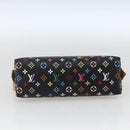 LOUIS VUITTON Multicolor Pochette Cosmetic Pouch Black M47355 LV Auth 165735V-6