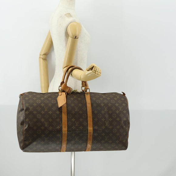 LOUIS VUITTON Monogram Keepall 55 Boston Bag M41424 LV Auth 165741
