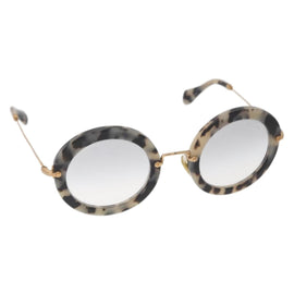 Miu Miu Round Sunglasses metal Beige Auth 165747V