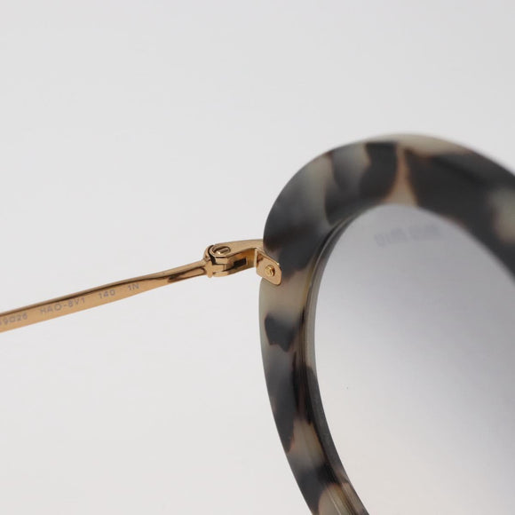 Miu Miu Round Sunglasses metal Beige Auth 165747V