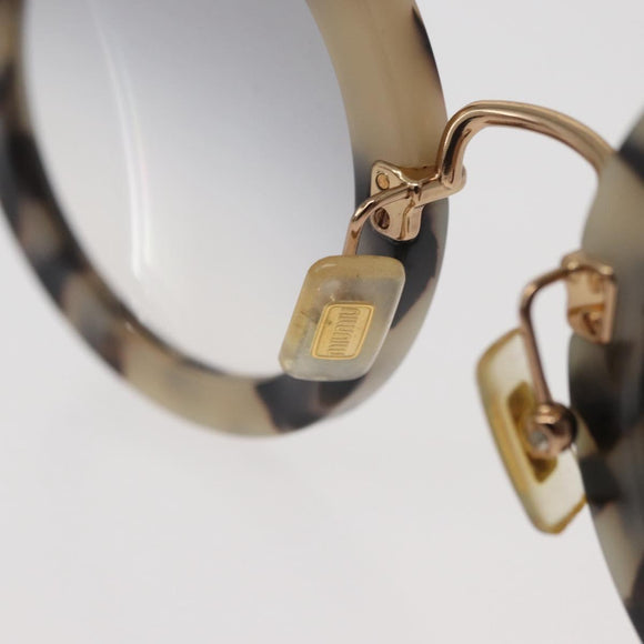 Miu Miu Round Sunglasses metal Beige Auth 165747V