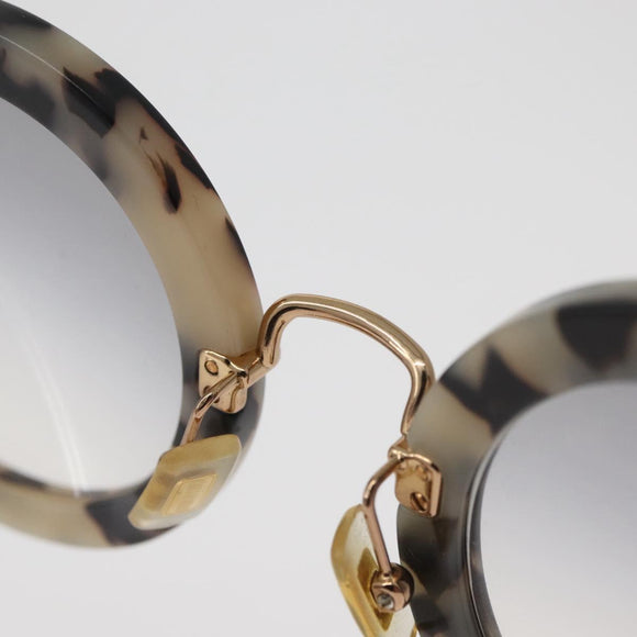Miu Miu Round Sunglasses metal Beige Auth 165747V