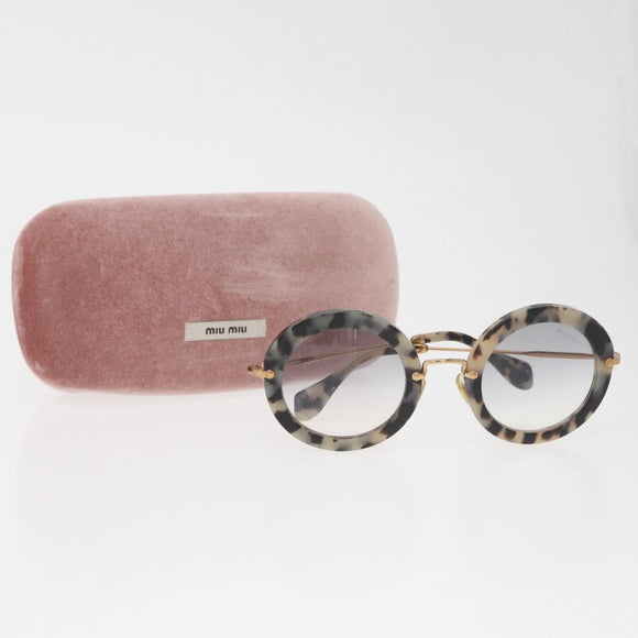 Miu Miu Round Sunglasses metal Beige Auth 165747V