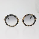 Miu Miu Round Sunglasses metal Beige Auth 165747V-14