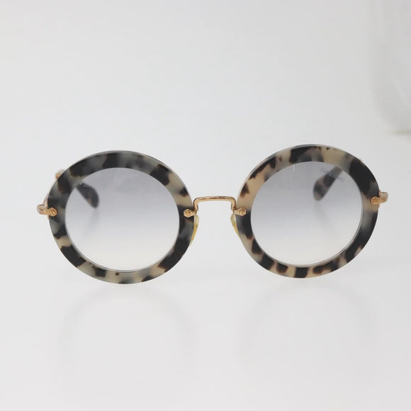 Miu Miu Round Sunglasses metal Beige Auth 165747V