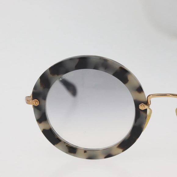 Miu Miu Round Sunglasses metal Beige Auth 165747V