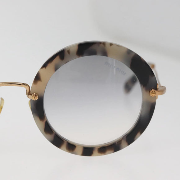 Miu Miu Round Sunglasses metal Beige Auth 165747V