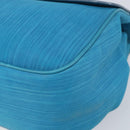 BALLY Hand Bag Nylon Blue Silver Auth 165750-9