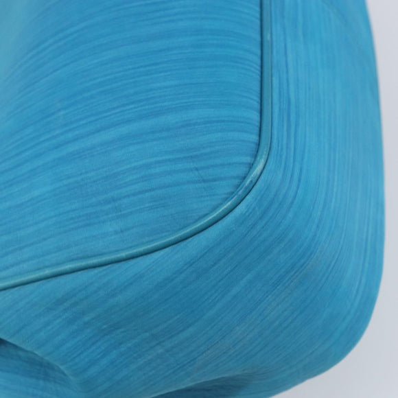 BALLY Hand Bag Nylon Blue Silver Auth 165750