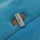 BALLY Hand Bag Nylon Blue Silver Auth 165750-18