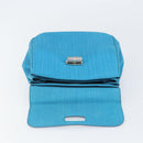 BALLY Hand Bag Nylon Blue Silver Auth 165750-11