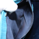 BALLY Hand Bag Nylon Blue Silver Auth 165750-23