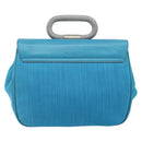 BALLY Hand Bag Nylon Blue Silver Auth 165750-2