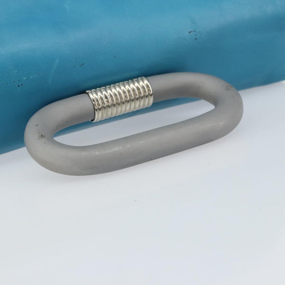 BALLY Hand Bag Nylon Blue Silver Auth 165750