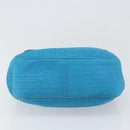 BALLY Hand Bag Nylon Blue Silver Auth 165750-5