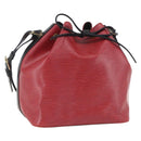 LOUIS VUITTON Epi Petit Noe Shoulder Bag Bicolor Black Red M44017 LV Auth 165754-1