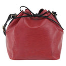 LOUIS VUITTON Epi Petit Noe Shoulder Bag Bicolor Black Red M44017 LV Auth 165754-13