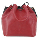 LOUIS VUITTON Epi Petit Noe Shoulder Bag Bicolor Black Red M44017 LV Auth 165754-2