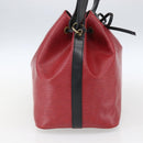LOUIS VUITTON Epi Petit Noe Shoulder Bag Bicolor Black Red M44017 LV Auth 165754-3