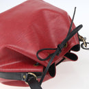 LOUIS VUITTON Epi Petit Noe Shoulder Bag Bicolor Black Red M44017 LV Auth 165754-6