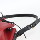 LOUIS VUITTON Epi Petit Noe Shoulder Bag Bicolor Black Red M44017 LV Auth 165754-14