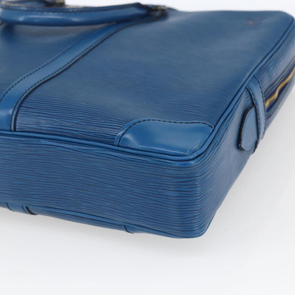 LOUIS VUITTON Epi Porte Documents Voyage Businesstasche Blau M54475 LV Auth 165756