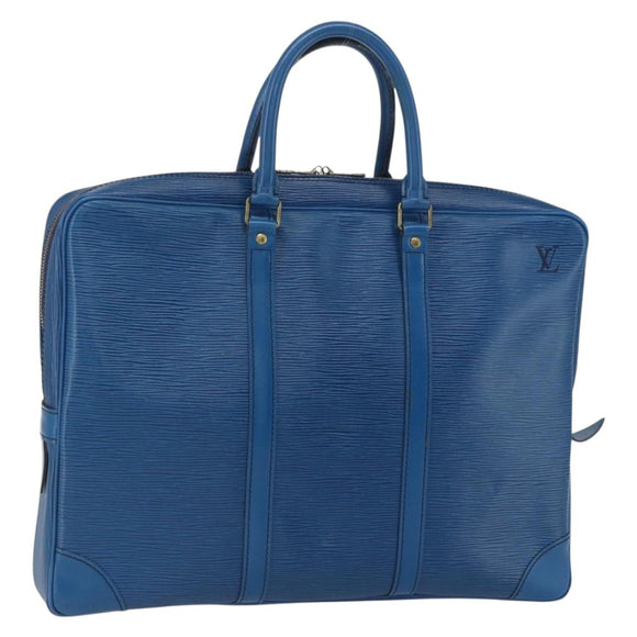 LOUIS VUITTON Epi Porte Documents Voyage Businesstasche Blau M54475 LV Auth 165756