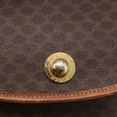 CELINE Macadam Canvas Shoulder Bag PVC Leather Brown Gold Auth 165760-14