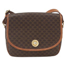 CELINE Macadam Canvas Shoulder Bag PVC Leather Brown Gold Auth 165760-2
