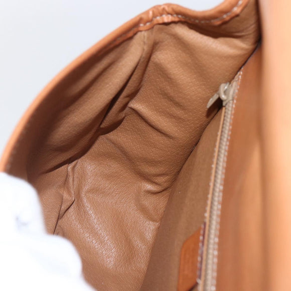 CELINE Macadam Canvas Shoulder Bag PVC Leather Brown Gold Auth 165760