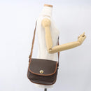 CELINE Macadam Canvas Shoulder Bag PVC Leather Brown Gold Auth 165760-24
